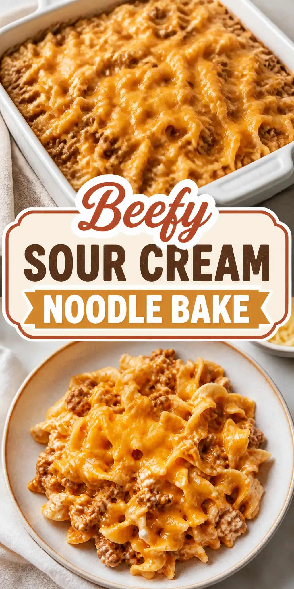 Beefy Sour Cream Noodle Bake Pinterest pin