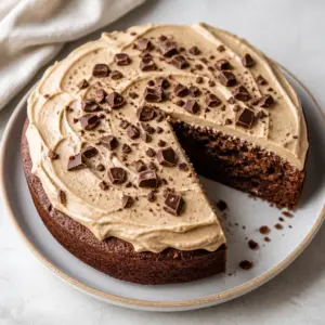 Chocolate Zucchini Banana Cake with Vanilla Coffee Frosting