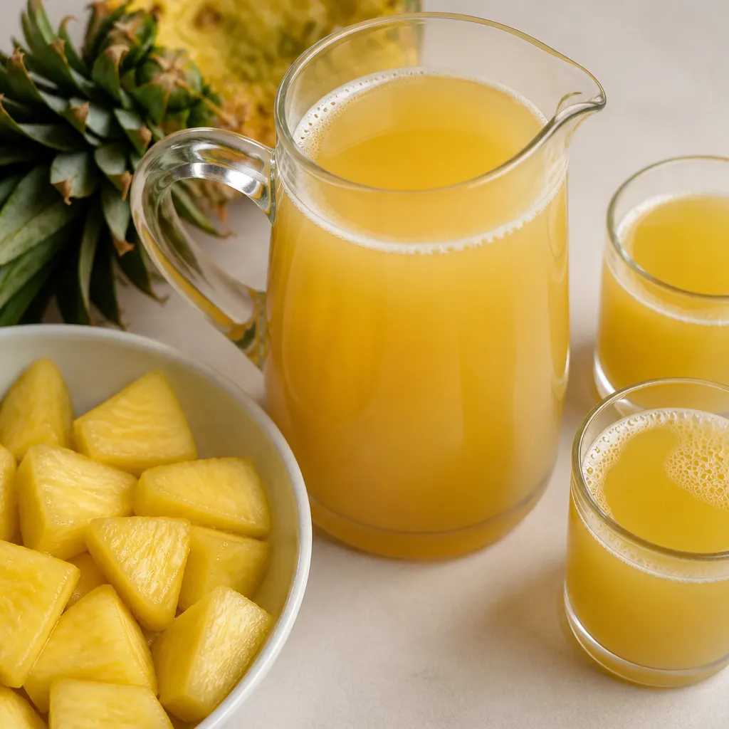 Guarapo de Piña (Fermented Pineapple Juice) close-up view