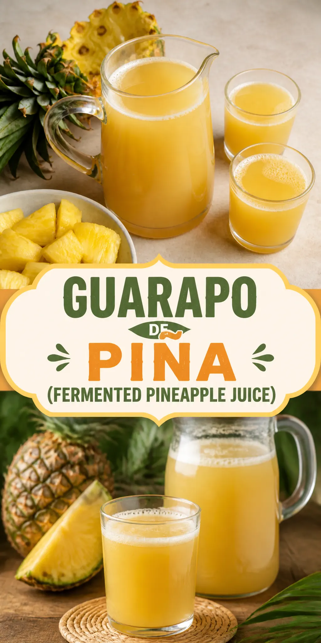 Guarapo de Piña (Fermented Pineapple Juice) Pinterest pin