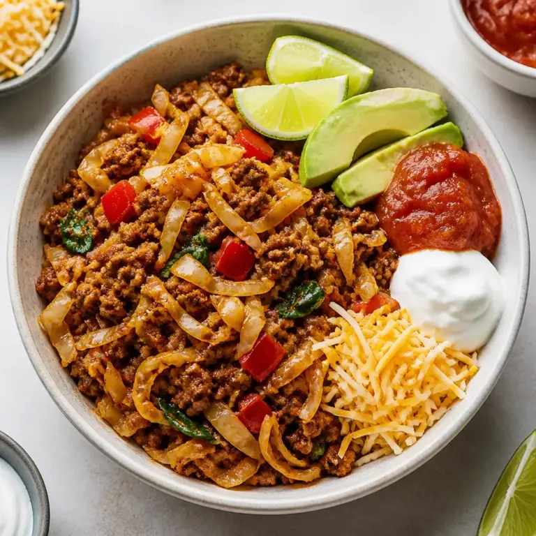 Mexican-Inspired Ground Beef and Cabbage Bowls