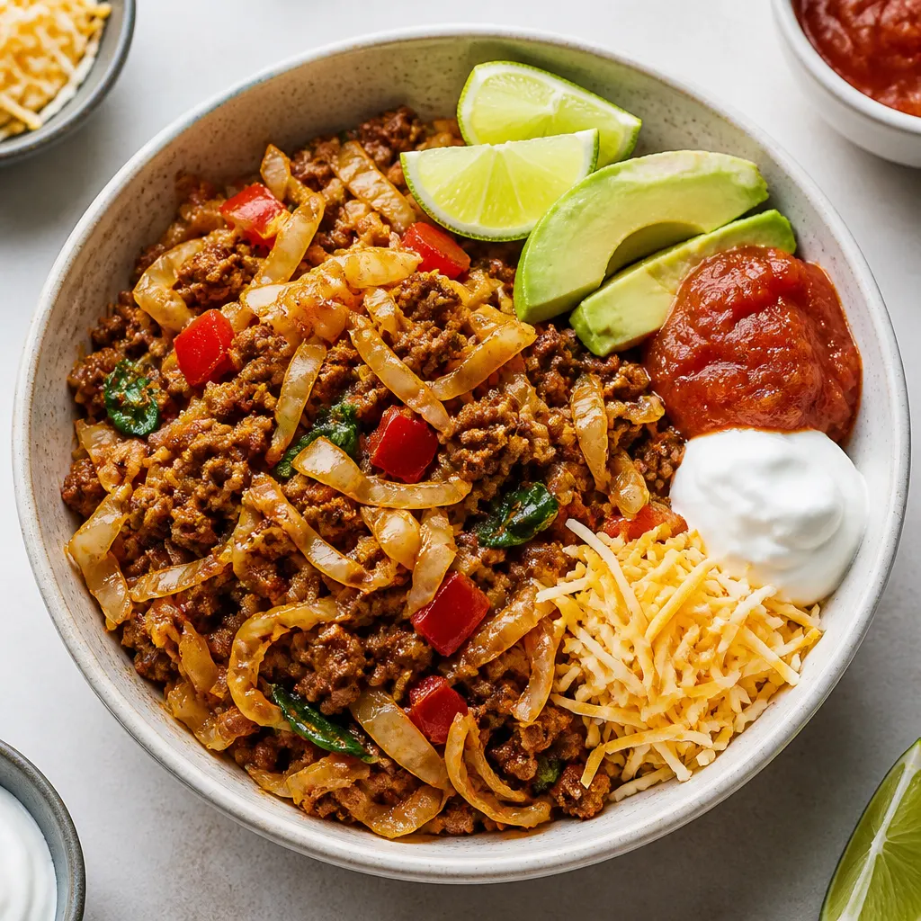 Mexican-Inspired Ground Beef and Cabbage Bowls